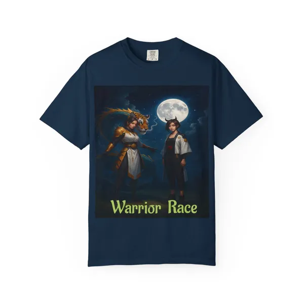 Warrior_Race_Fantasy_Graphic_Tee_Gamer_Cosplay_Shirt_True_Navy